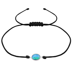 Sterling Silver Opal Corded Bracelet