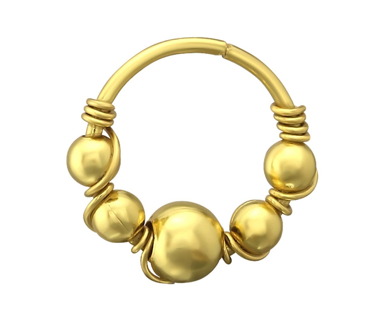 Sterling Silver 8mm Bali Nose Ring