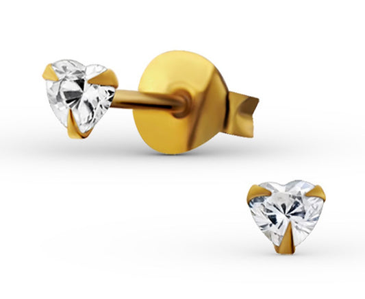 Sterling Silver CZ Crystal 3mm Stud Earrings