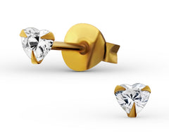 Sterling Silver CZ Crystal 3mm Stud Earrings