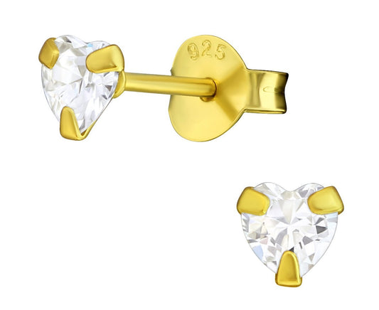 Sterling Silver CZ Crystal 4mm Stud Earrings