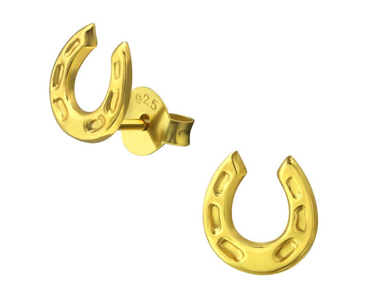 Sterling Silver Horseshoe Stud Earrings