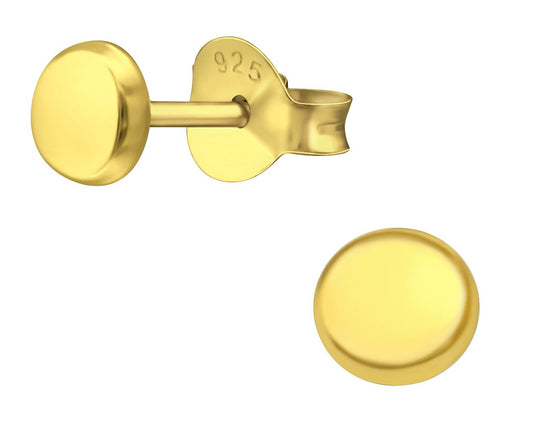 Sterling Silver Round Stud Earrings