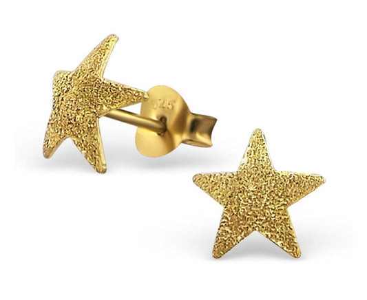 Sterling Silver Star Stud Earrings