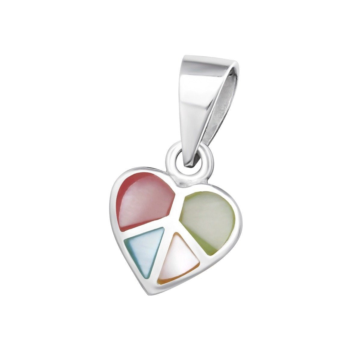 Colorful Sterling Silver Heart Pendant