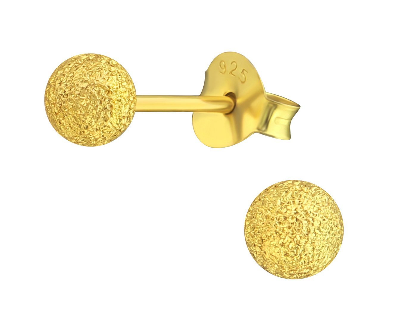 Sterling Silver Diamond Dust Ball 4mm Stud Earrings