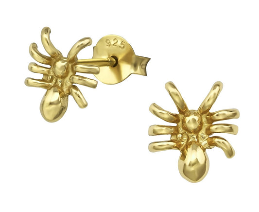 Sterling Silver Spider Stud Earrings