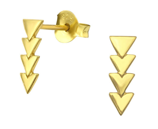 Sterling Silver Geometric Stud Earrings