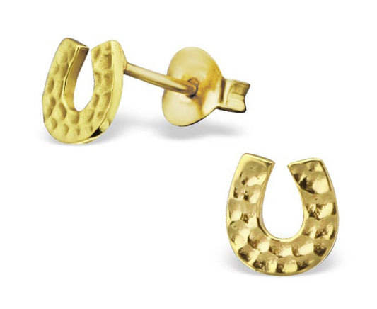 Sterling Silver Horseshoe Stud Earrings