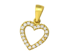 Sterling Silver CZ Heart Pendant