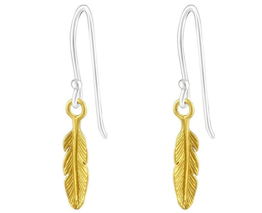 Sterling Silver Feather Earrings