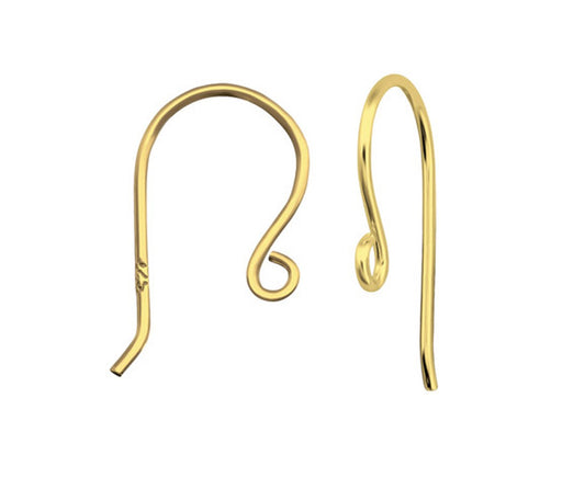 5 X Sterling Silver Thin Earring Fish Hook