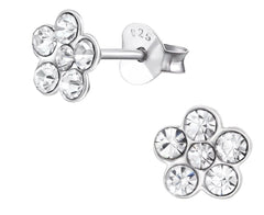 Childrens Silver Flower Earrings