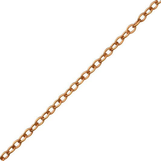 45 cm Rose Gold Plated Sterling Silver Cable Chain
