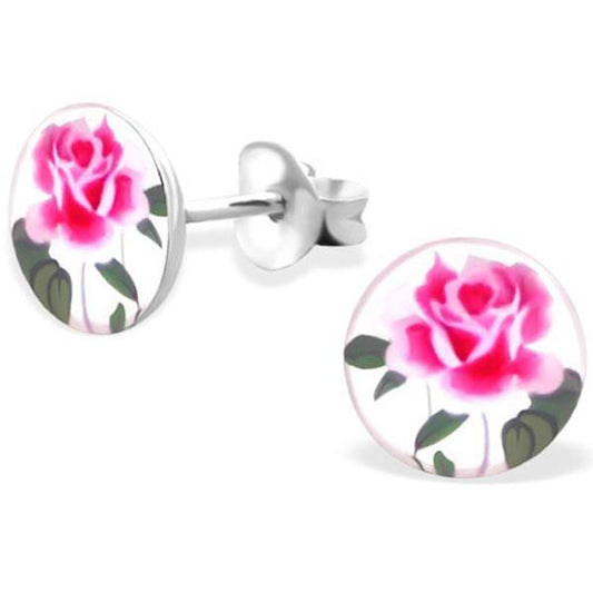 Children Sterling Silver Rose Earrings