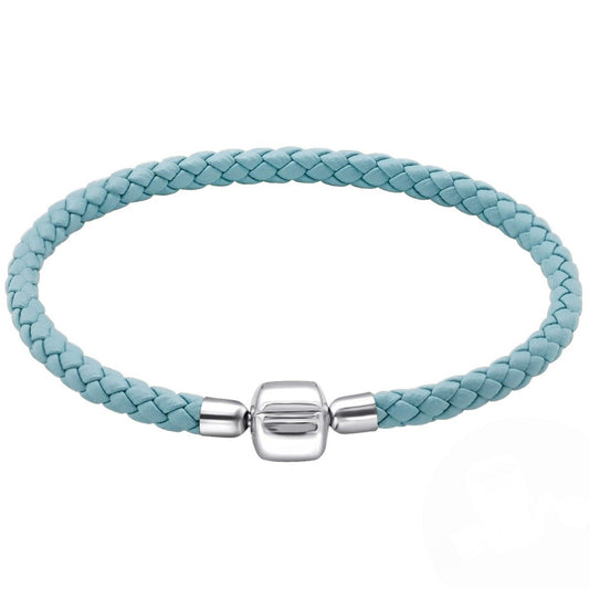 Blue Paited Leather Bracelet