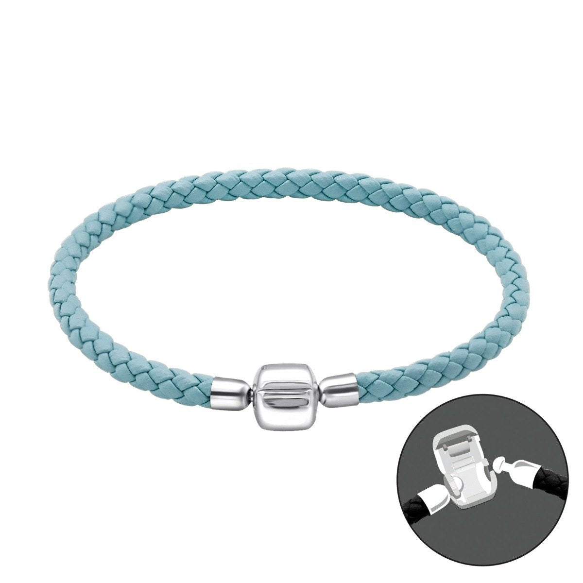 Blue Leather Bracelet