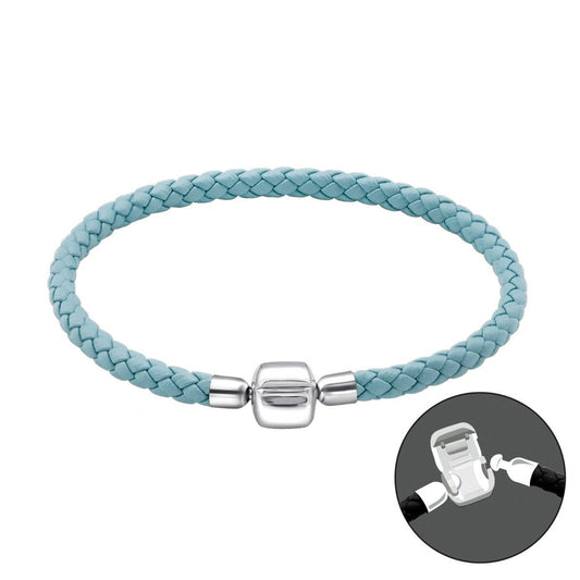 Blue Leather Bracelet