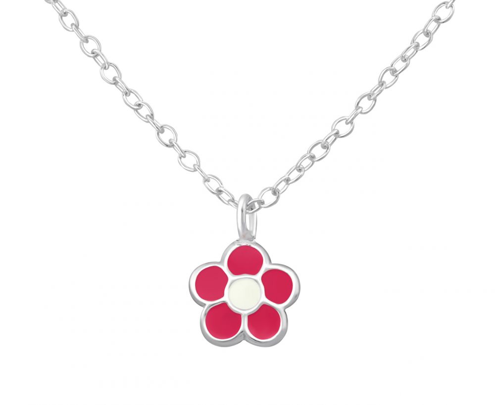 Children's Pink and White Flower Necklace