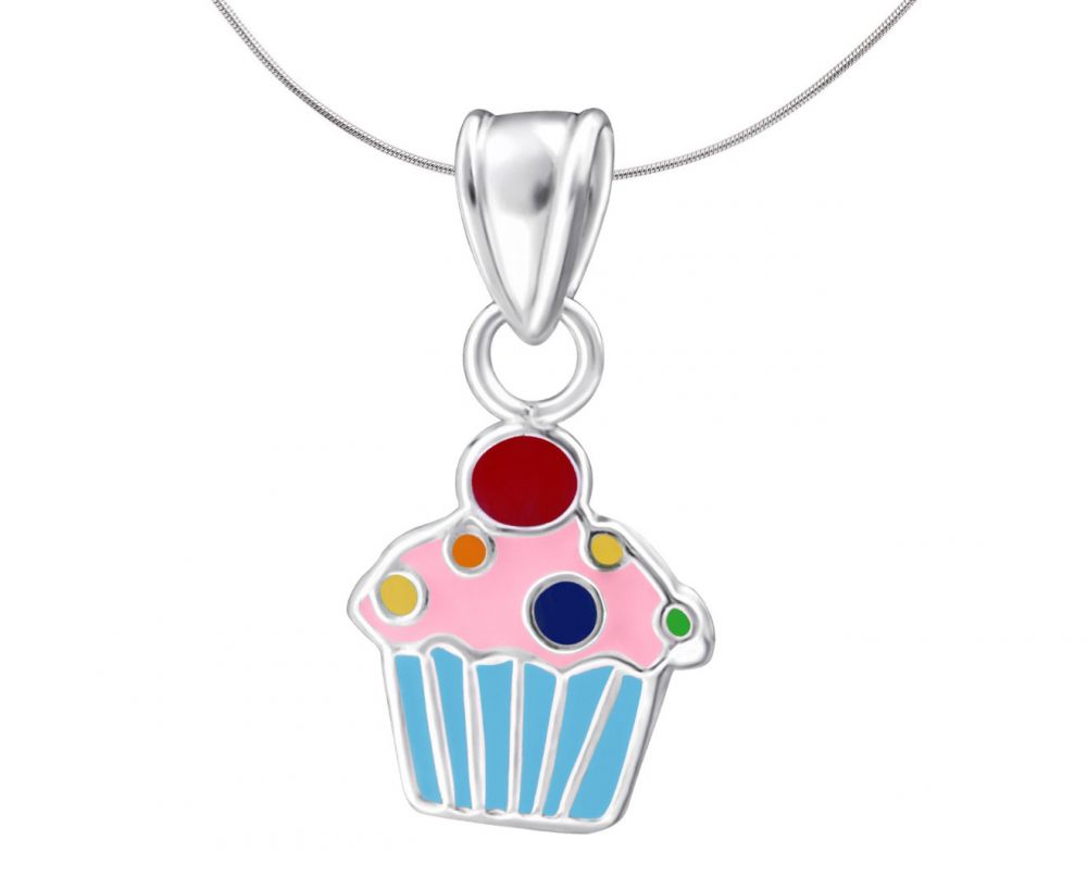 Children's Silver Cupcake Pendant