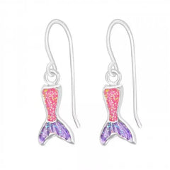 Children's Silver Mermaid Tail Earrings