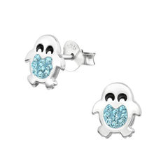 Children's Silver Penguin Stud Earrings