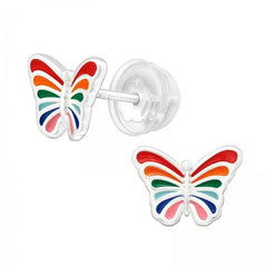 Children's Silver Butterfly Ear Studs
