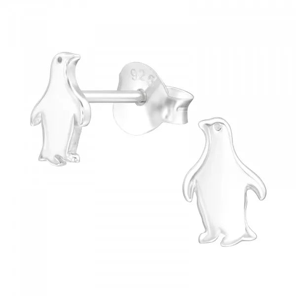 Children's Silver Penguin Stud Earrings
