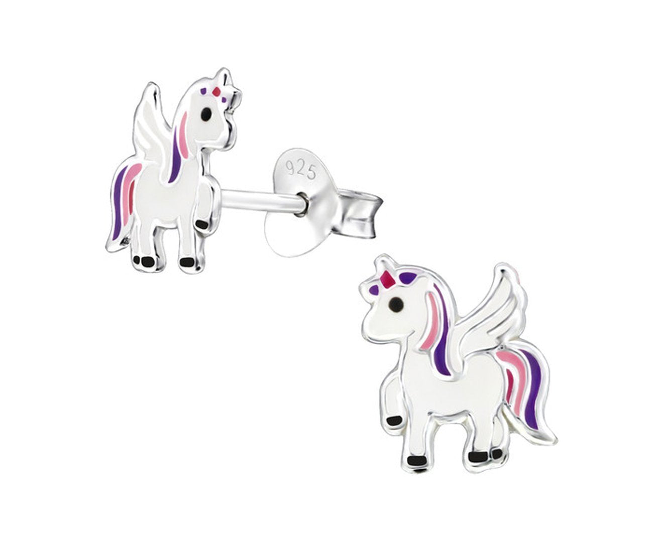 Childrens' Silver Unicorn Ear Studs