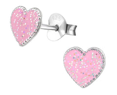 Children's Silver Heart Ear Studs