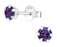 4mm Silver Round Stud Earrings