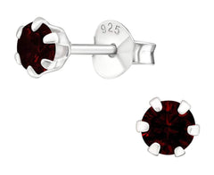 4mm Silver Round Stud Earrings