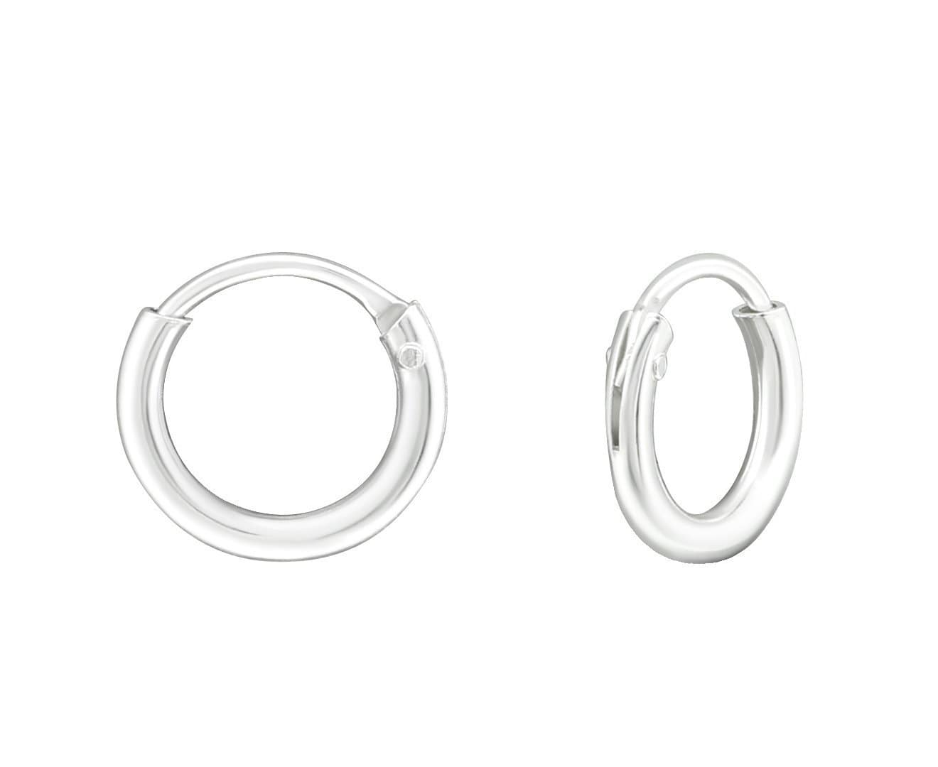 8mm Silver Ear Hoops