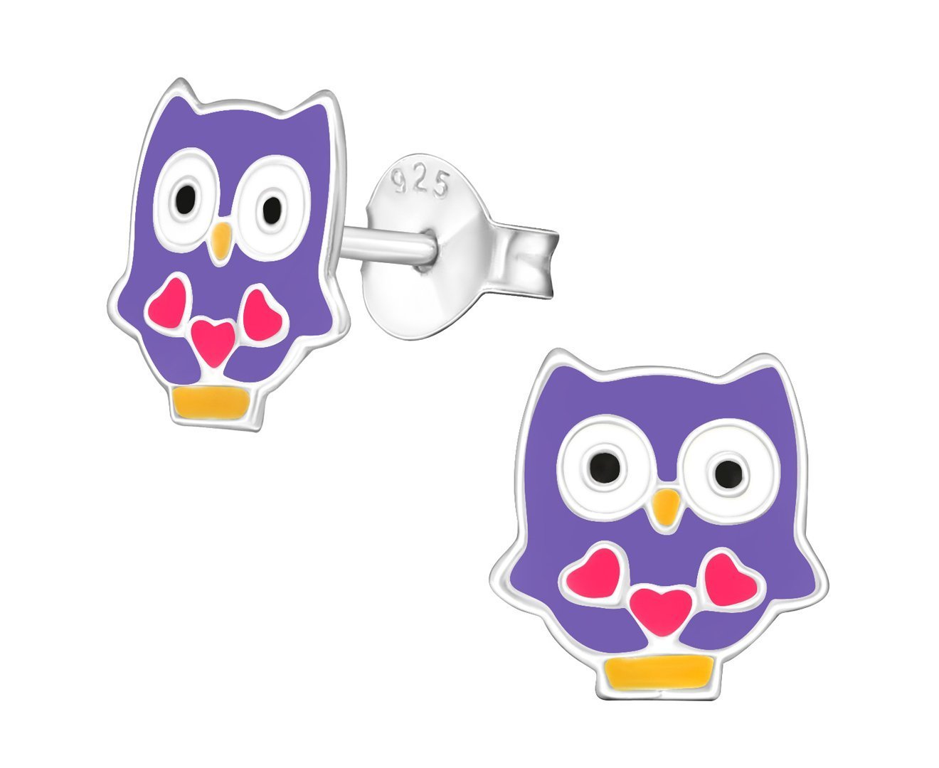 Children's Silver Owl Ear Studs