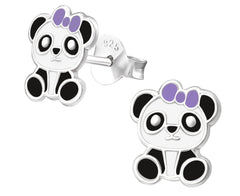 Children's Sterling Silver Panda Ear Studs