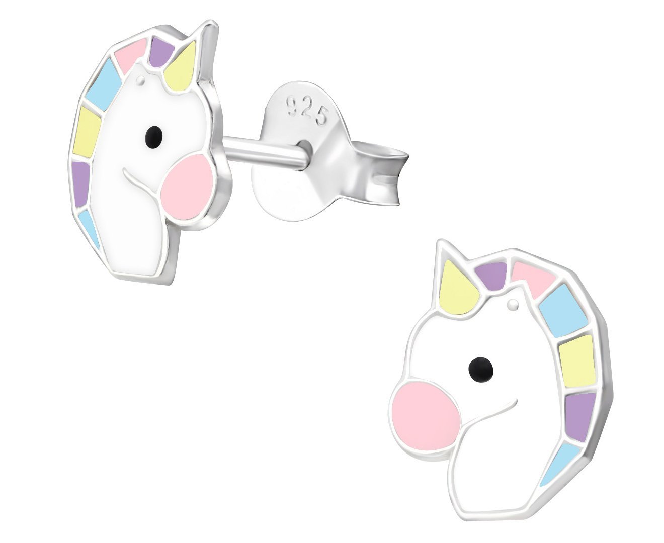 Children's Silver Unicorn Ear Studs