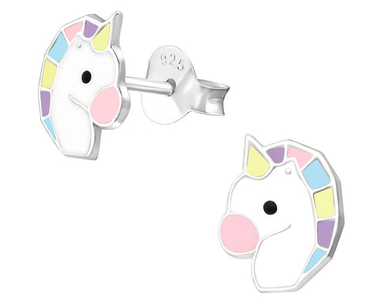 Children's Silver Unicorn Ear Studs