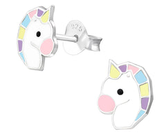 Children's Silver Unicorn Ear Studs