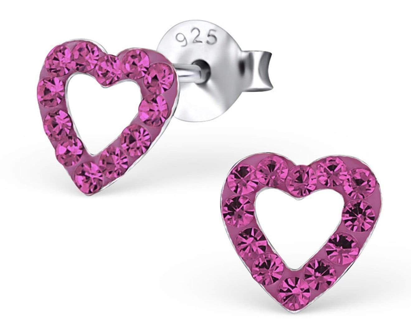 Children's Sterling Silver Rose Heart Ear Studs