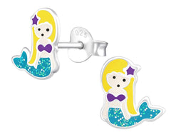 Children's Sterling Silver Mermaid Ear Studs