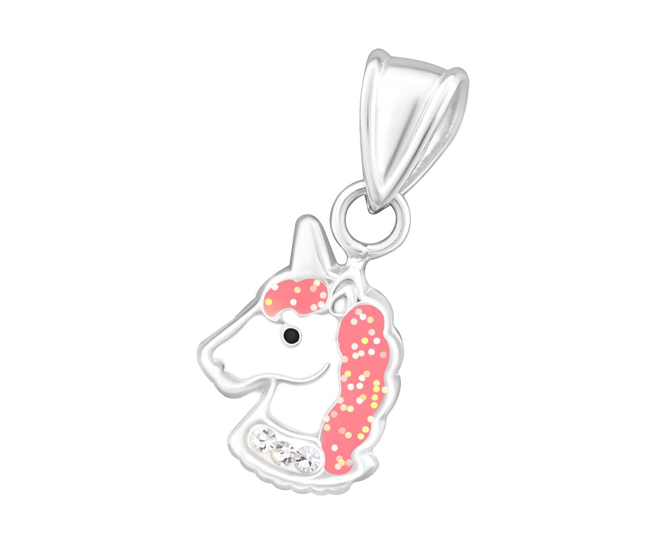 Children's Silver Unicorn Crystal Pendant