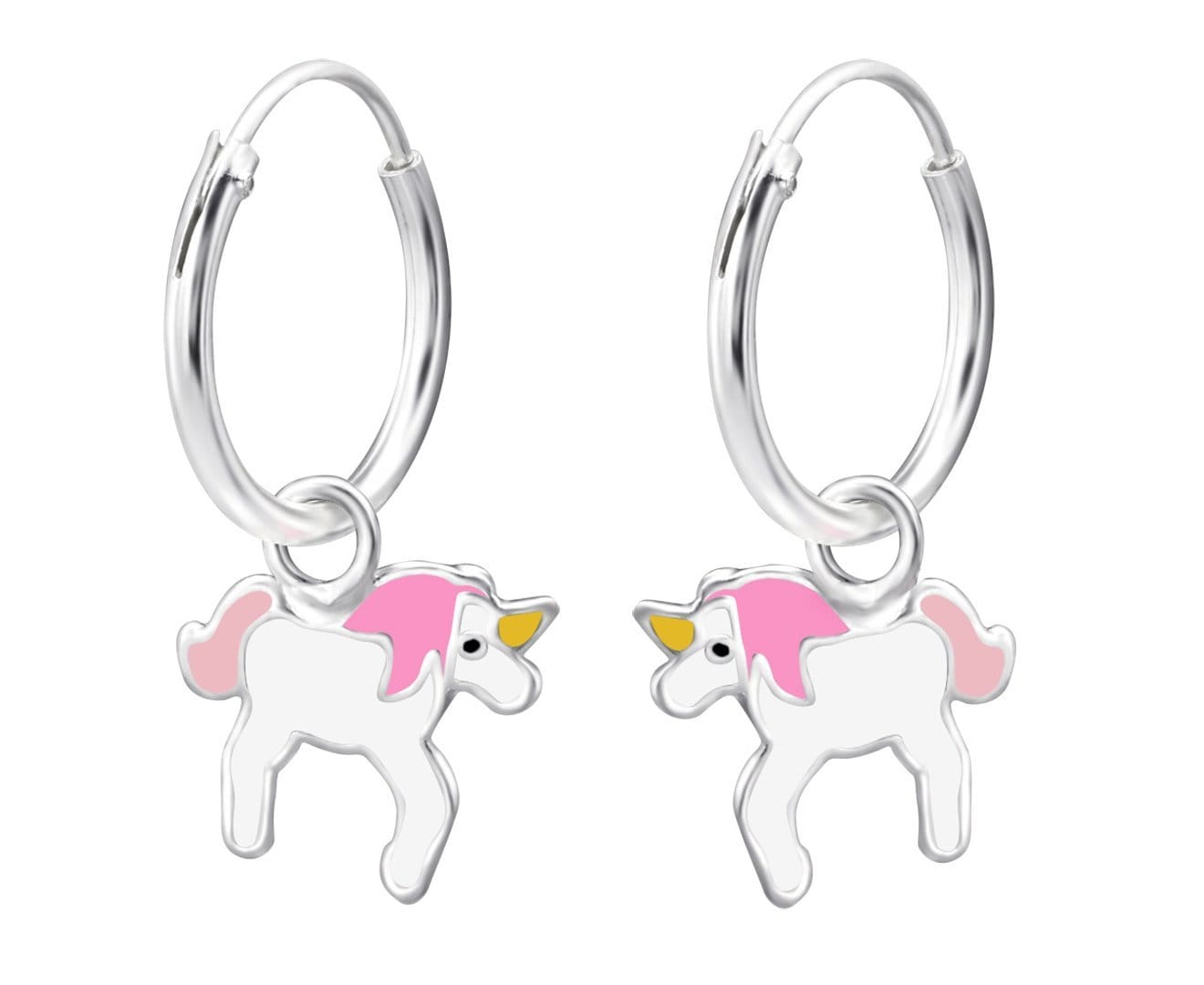 Childrens Sterling Silver Unicorn Earrings