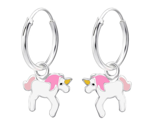 Childrens Sterling Silver Unicorn Earrings