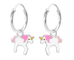Childrens Sterling Silver Unicorn Earrings