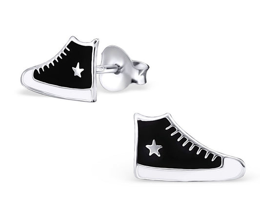 Children's Silver Sneaker Ear Studs