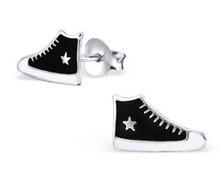 Children's Silver Sneaker Ear Studs
