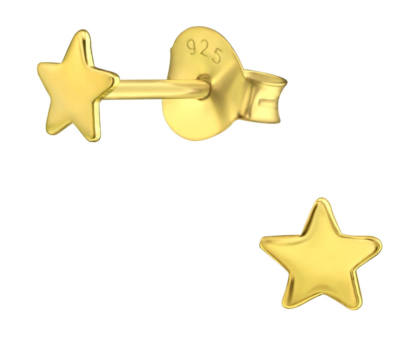 Sterling Silver Star Ear Studs