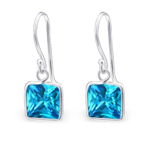 Sterling Silver Cubic Zirconia Square earrings