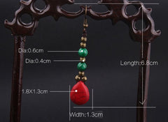 Ethnic Brass and Bead Drop Earrings