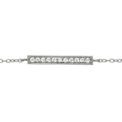 Beautiful Silver Princess Bar Bracelet with Sparkling Cubic Zirconia